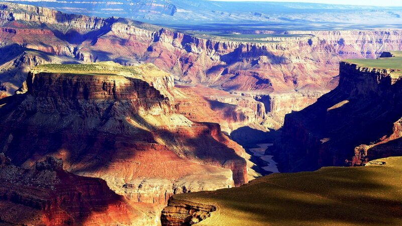 Grand Canyon Landscape — Red, Dramatic, Afternoon, Photograph, River, Cliffs