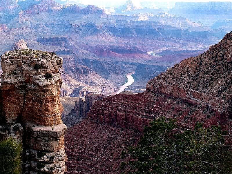 Grand Canyon Landscape — Red, Dramatic, Afternoon, Photograph, River