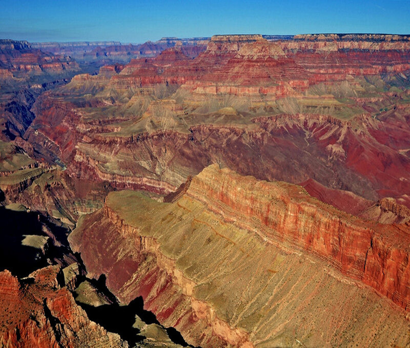 Grand Canyon Landscape — Red, Dramatic, Afternoon, Photograph, Rock Formations