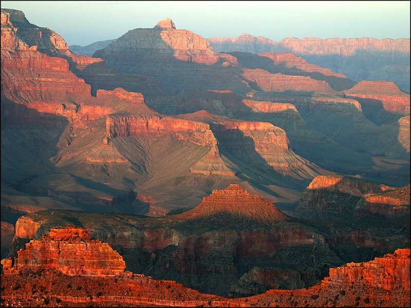 Grand Canyon Landscape — Red, Dramatic, Sunset, Photograph, Mountains, Rocks
