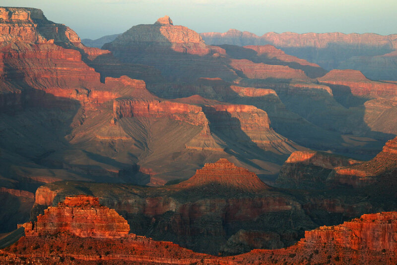 Grand Canyon Landscape — Red, Dramatic, Sunset, Photograph, Mountains