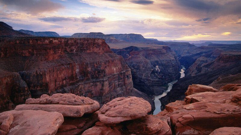Grand Canyon Landscape — Red, Dramatic, Sunset