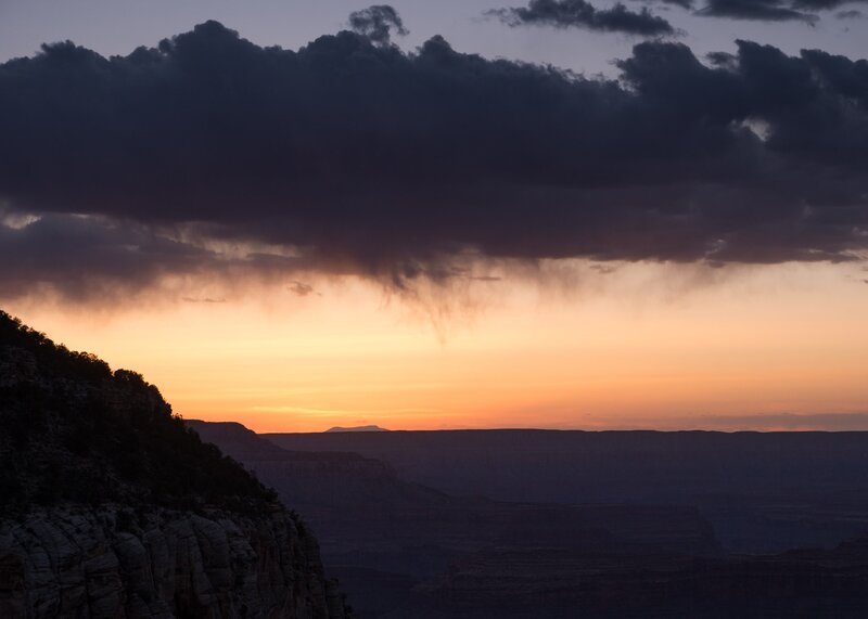 Grand Canyon Sunset — Orange, Dramatic, Photograph, Clouds