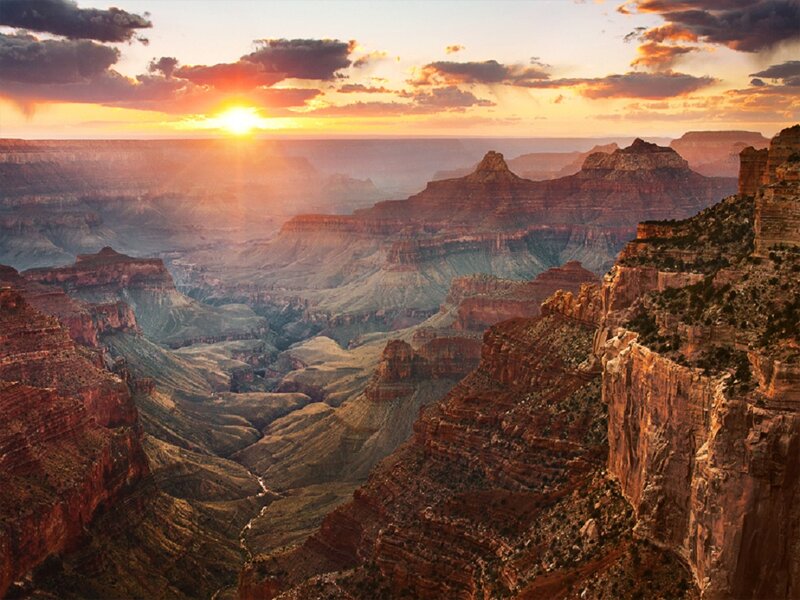 Grand Canyon Sunset — Orange, Dramatic