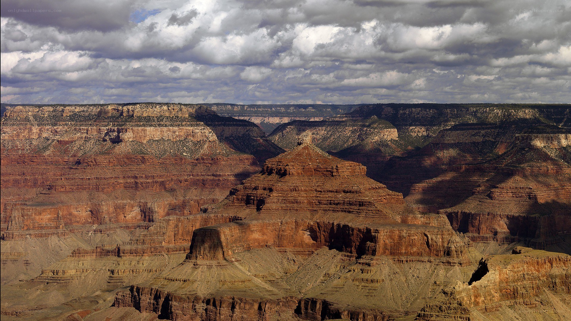 Grand Canyon under cloudy sky