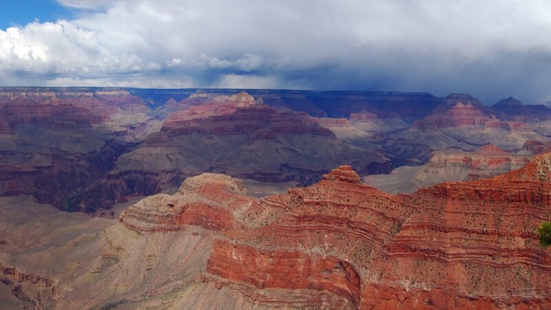 Grand Canyon under stormy sky