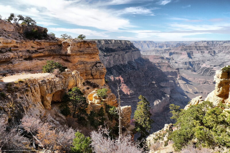 Grand Canyon Vista — Blue, Dramatic, Afternoon, Photograph, Cliffs