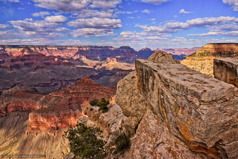 Grand Canyon Vista — Blue, Dramatic, Afternoon, Photograph