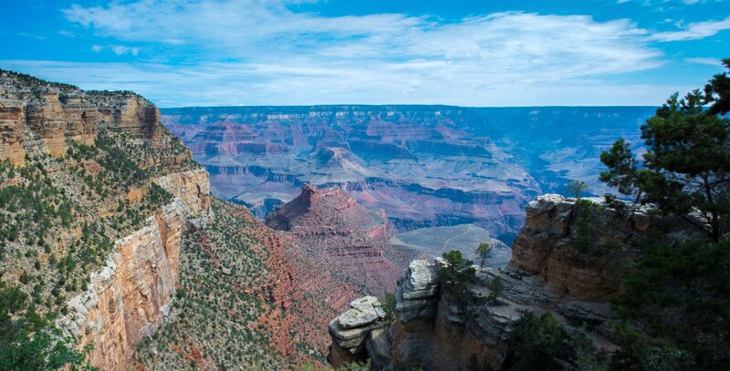 Grand Canyon Vista — Blue, Serene, Afternoon, Photograph, Cliffs