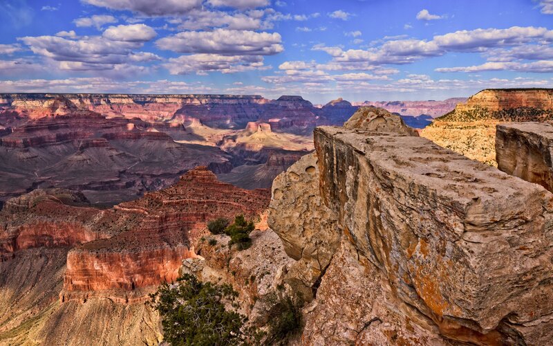 Grand Canyon vista under blue sky