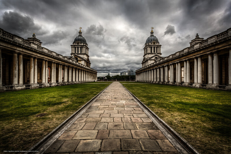 Grand courtyard with domed buildings