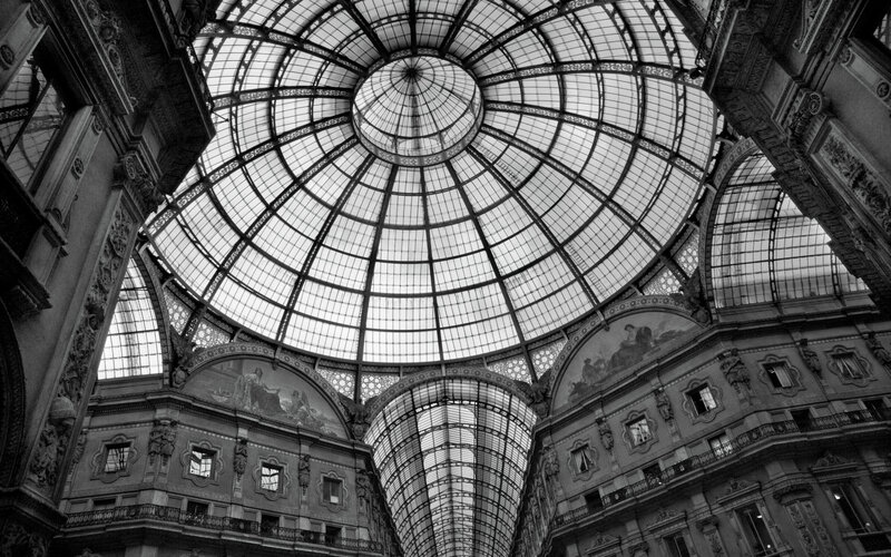 Grand glass dome ceiling
