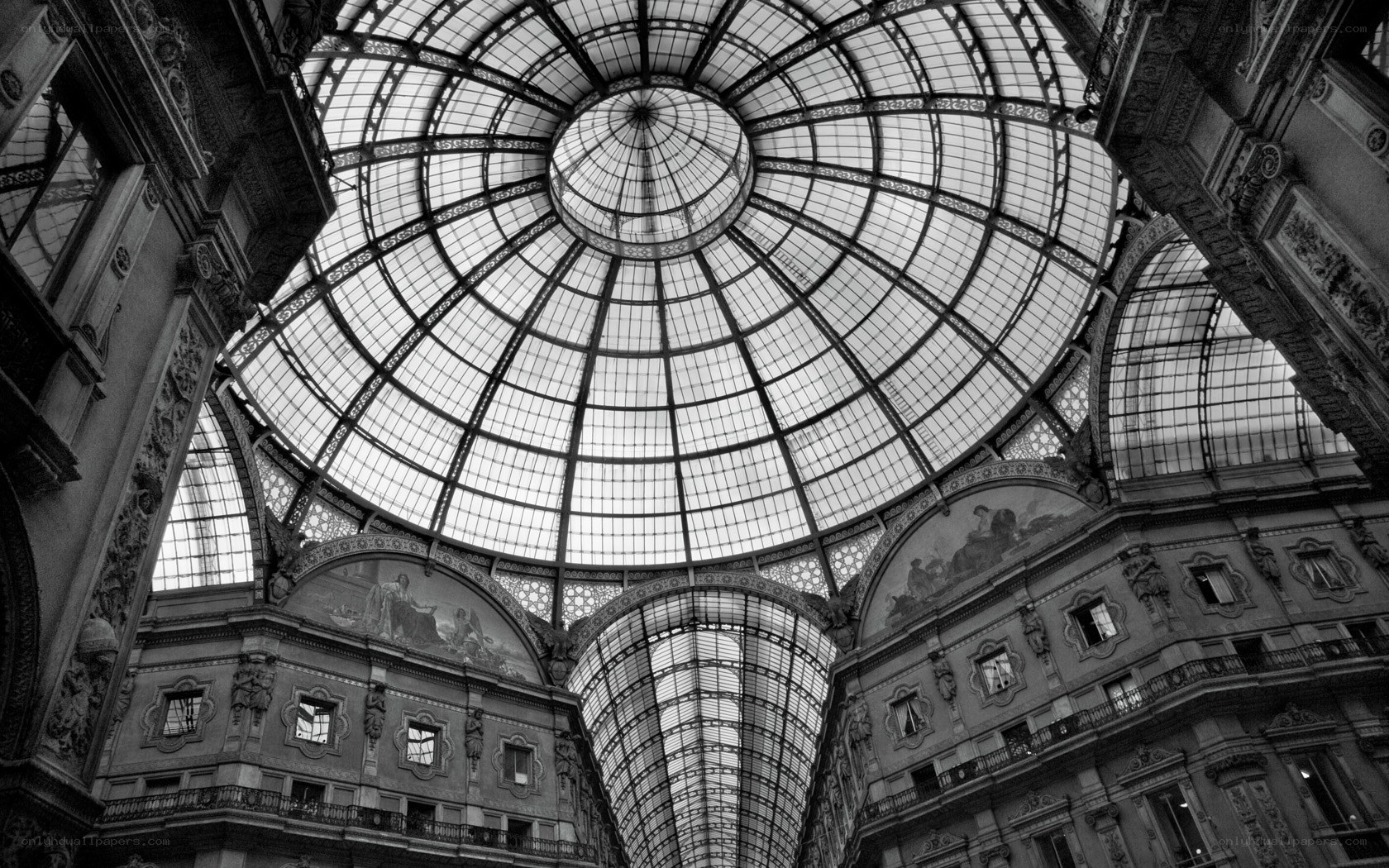 Grand glass dome ceiling