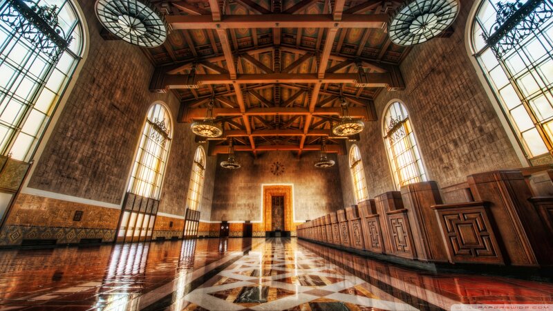 Grand Hall Interior — Brown, Dramatic