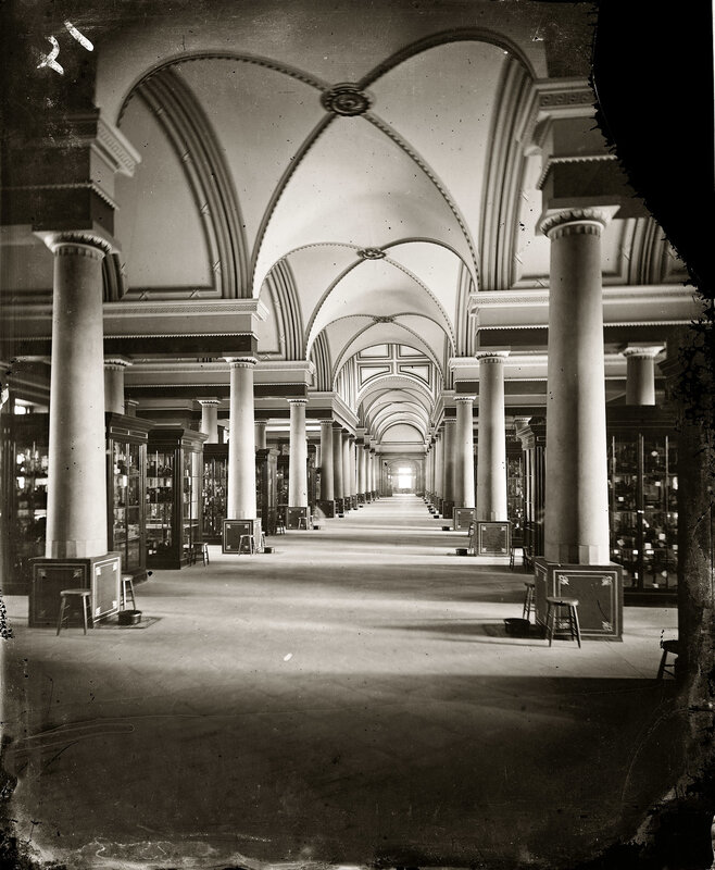 Grand hall with arched ceiling