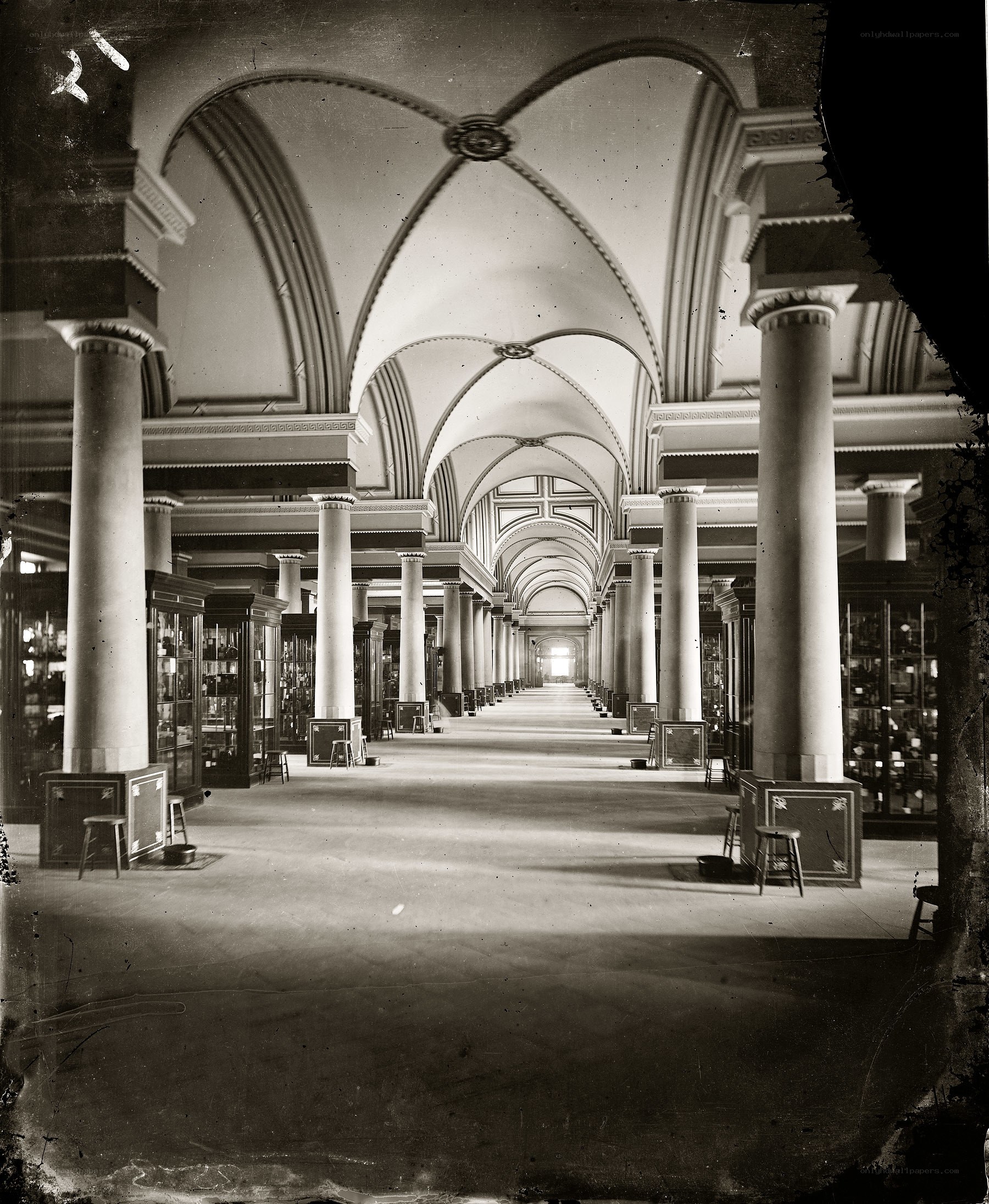 Grand hall with arched ceiling