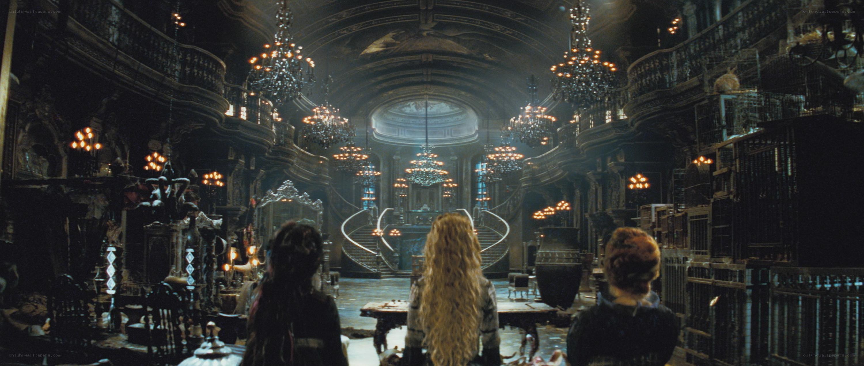 Grand hall with chandeliers