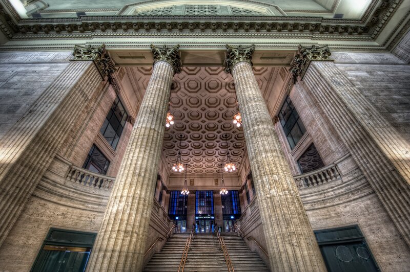 grand hall with columns