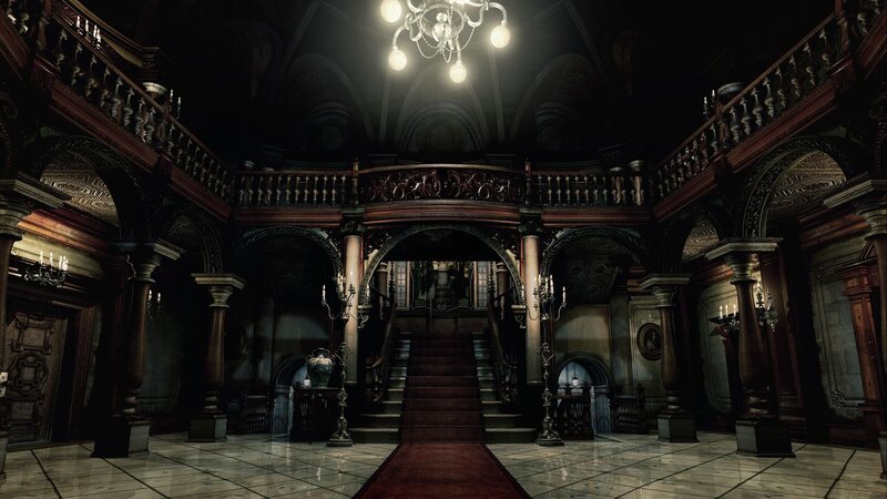 Grand Hall with Staircase — Black