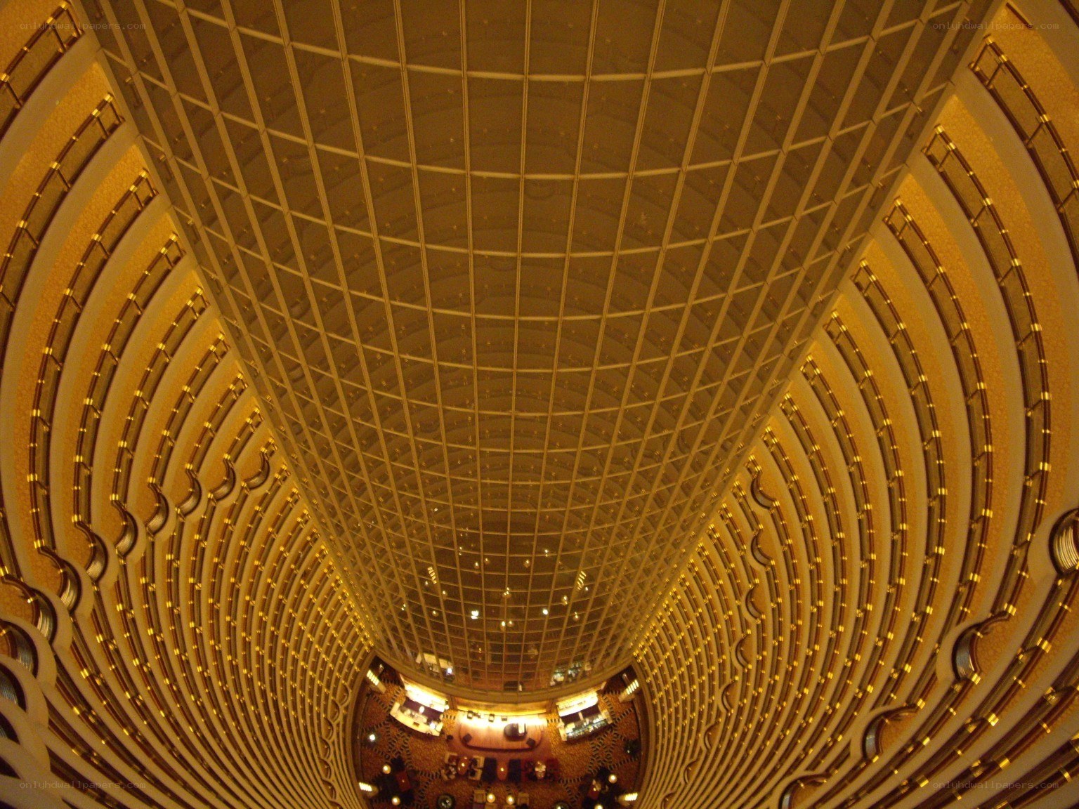 Grand hotel atrium interior