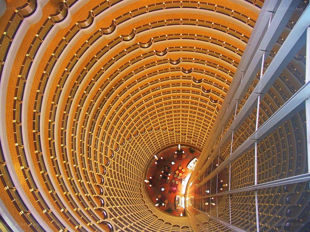 Grand hotel atrium interior