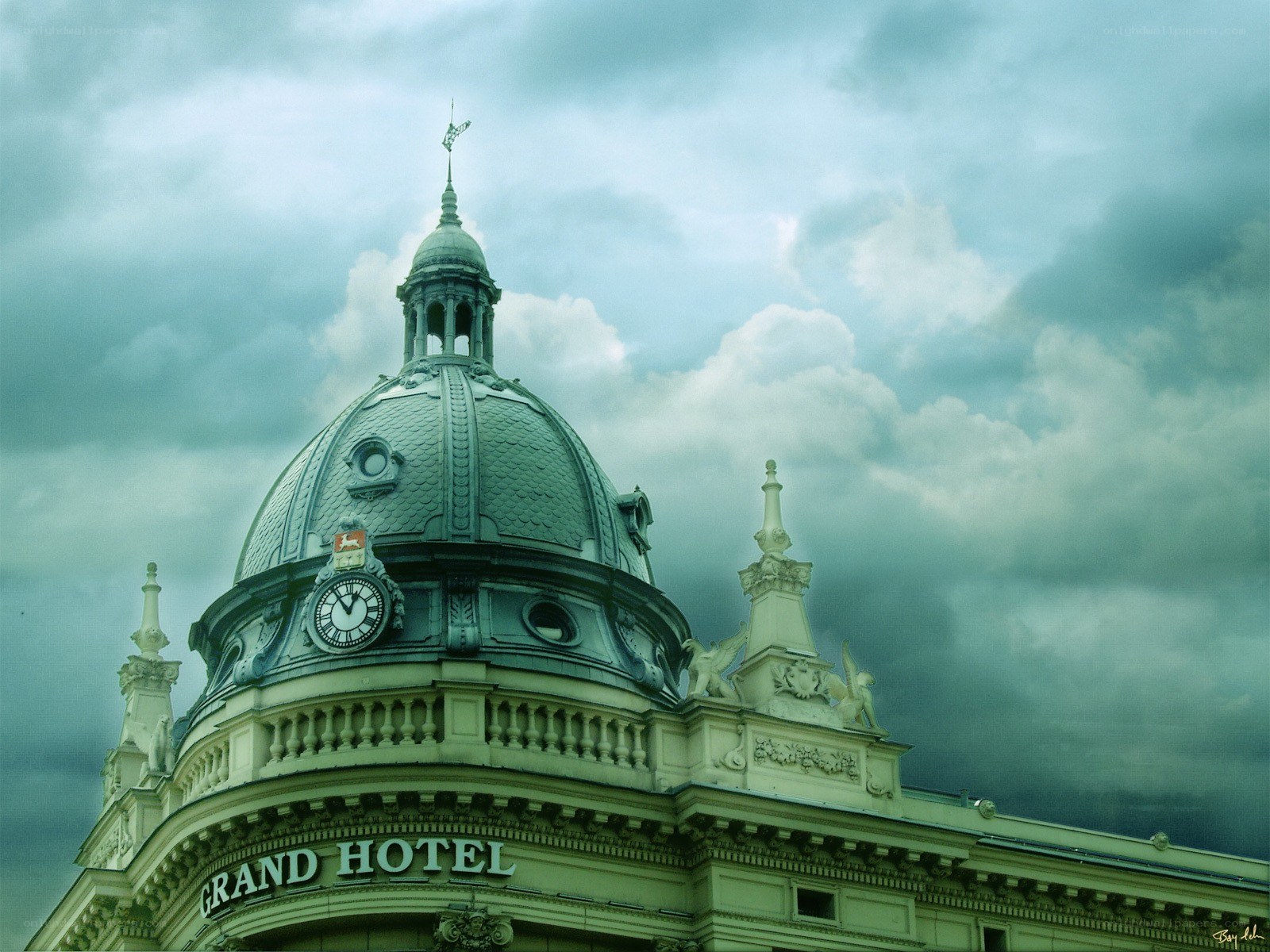 Grand Hotel dome under cloudy sky