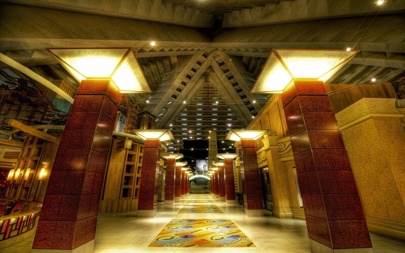 Grand hotel lobby hallway