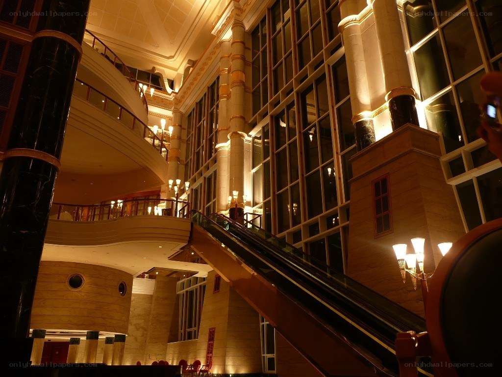 Grand hotel lobby interior