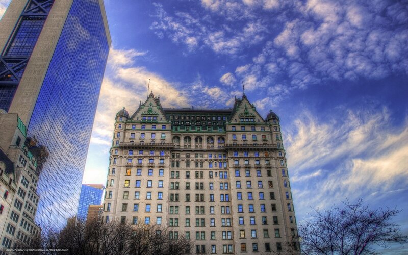 Grand hotel under blue sky