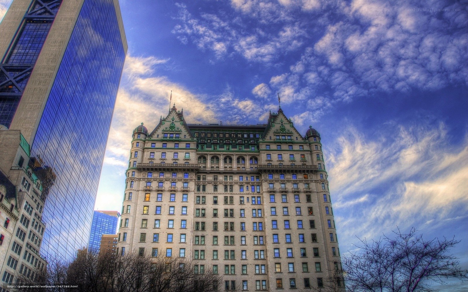 Grand hotel under blue sky