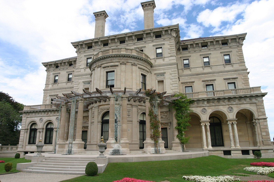 grand mansion with pergola
