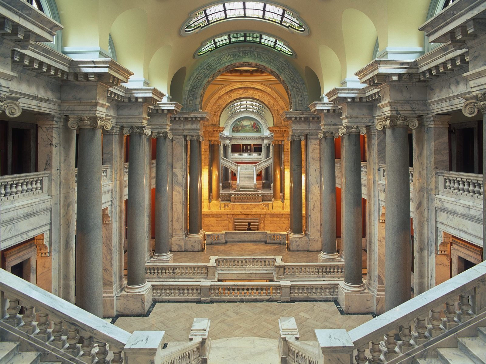 Grand marble hall interior