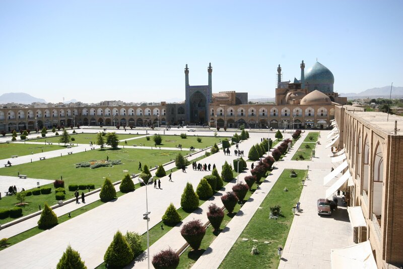 Grand mosque and courtyard in Isfahan