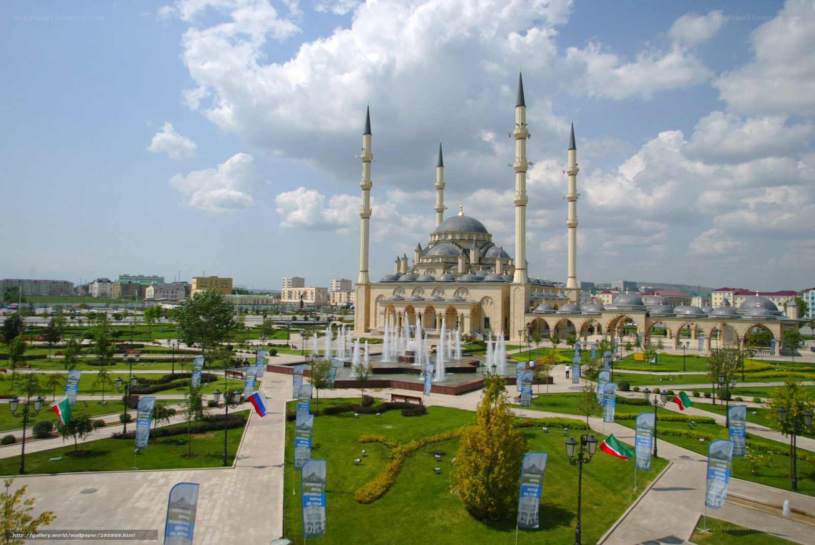 Grand mosque in a city park