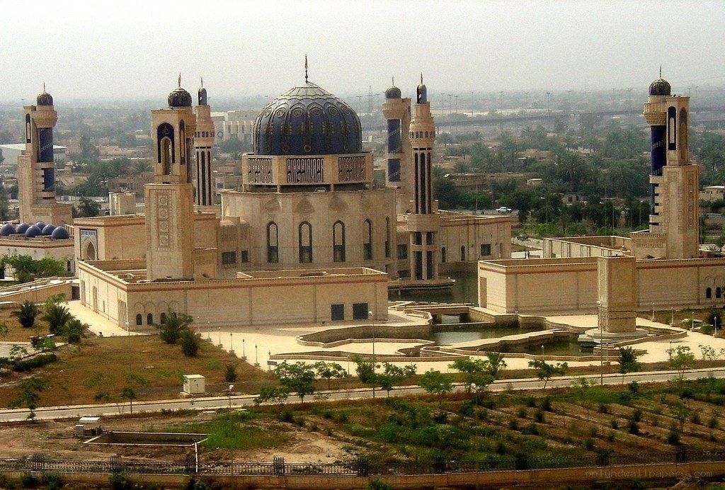 Grand mosque with blue dome