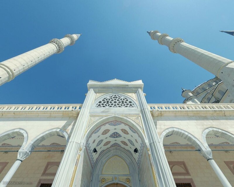 Grand mosque with minarets