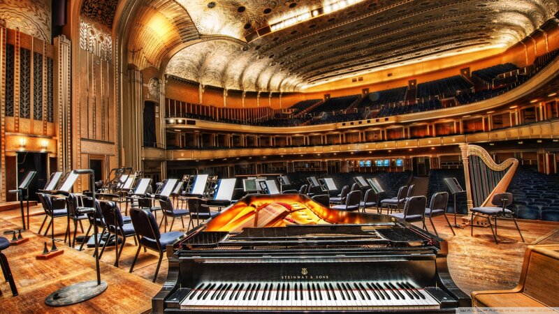 Grand Piano in Concert Hall