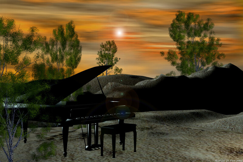 Grand Piano in Desert