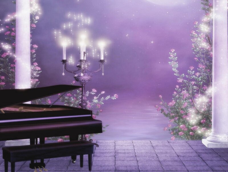 Grand Piano in Garden — Purple