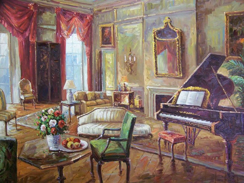 Grand Piano in Living Room