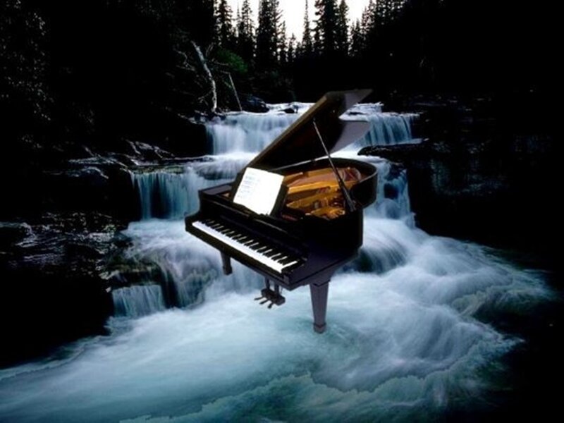 Grand Piano in Waterfall