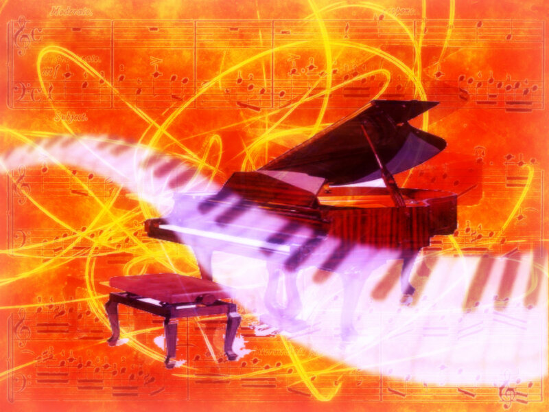 Grand Piano with Music Sheets