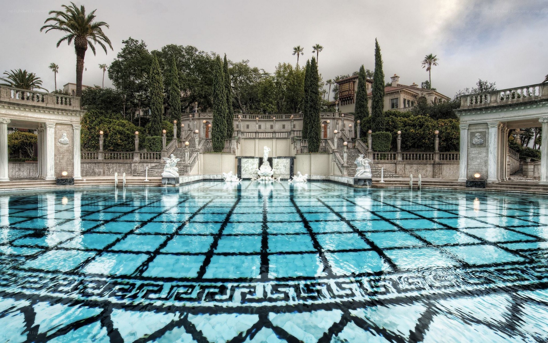grand pool at a historic estate