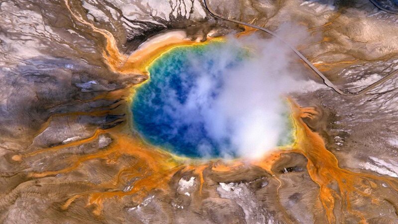 Grand Prismatic Spring aerial view