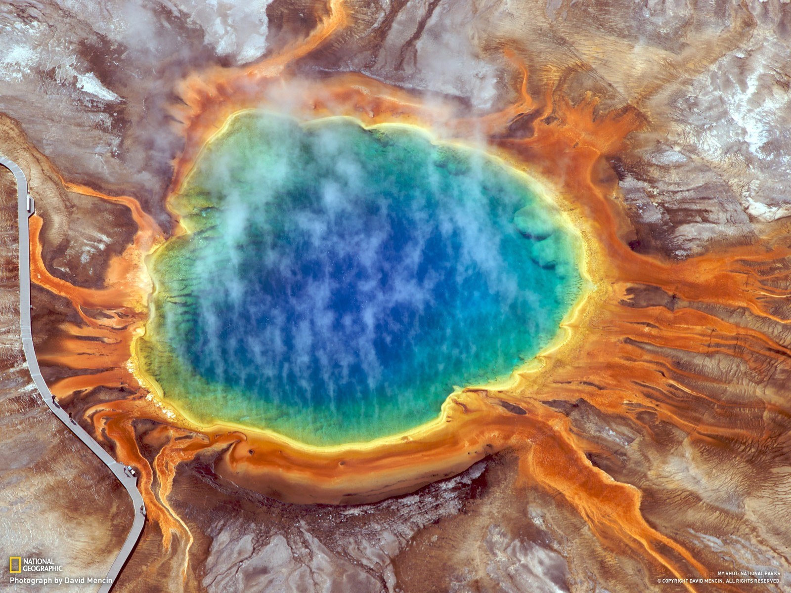 Grand Prismatic Spring aerial view