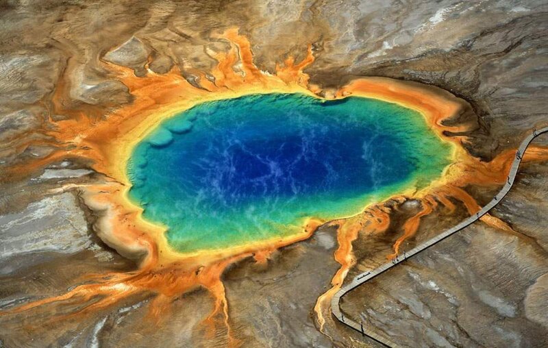 Grand Prismatic Spring aerial view
