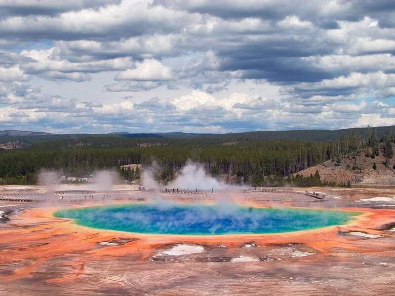 Grand Prismatic Spring — Blue, Dramatic, Afternoon, Photograph, Geothermal Spring