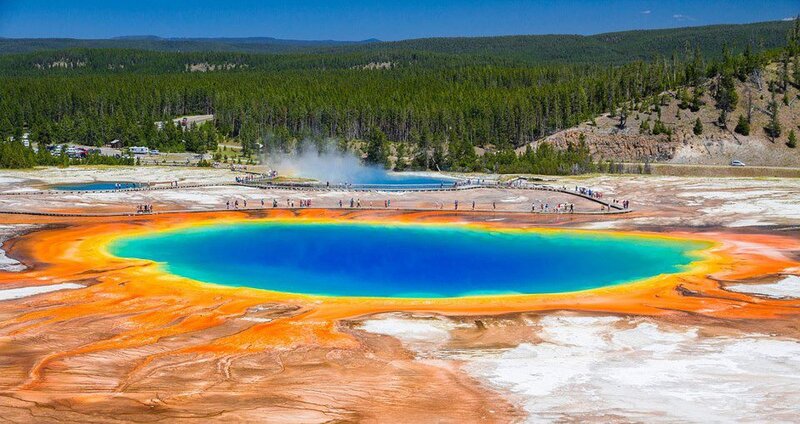 Grand Prismatic Spring — Blue, Serene, Afternoon, Photograph