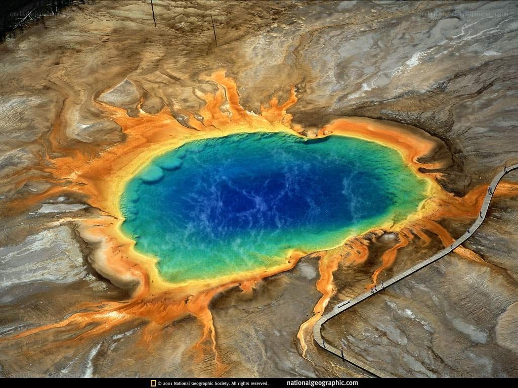 Grand Prismatic Spring from above