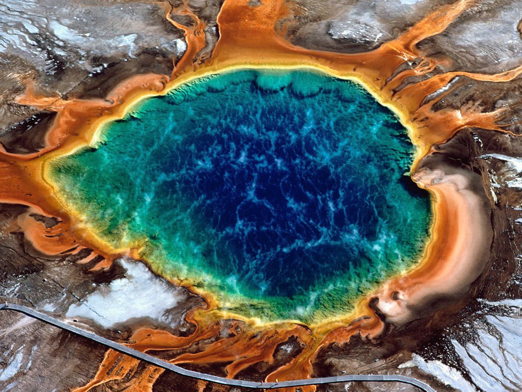 Grand Prismatic Spring from above